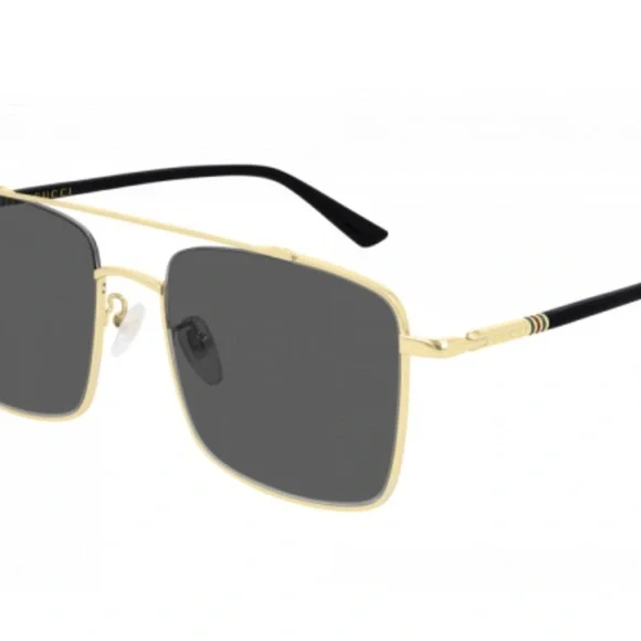 GUCCI MEN'S EYEWEAR GG0610SK 001 GOLD GREY SQUARE SUNGLASSES - Picture 10 of 11
